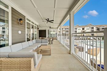 Poolside cabana and lounge area